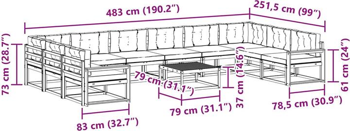 Produktbild vidaXL Outdoor-Sofa