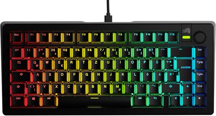 Glorious GMMK 3 75 % Custom Gaming-Tastatur - Pre-Built, ISO (DE), Fox Switches, schwarz (DE, Kabelgebunden)