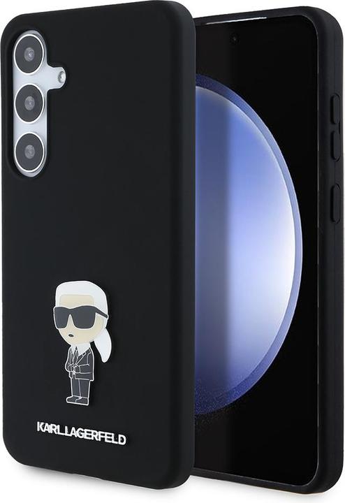 Actual product image Karl Lagerfeld KLHCMSMHKNPK + S926 czarny/black Silicone Ikonik Metal Pin (Samsung Galaxy S24+)