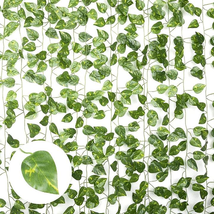 Immagine prodotto I Am Creative Deko Blumenranke Kunstblätter Girlande 12er Set (225 cm)