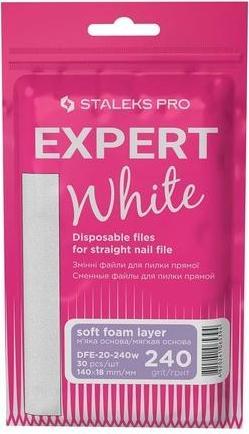Image du produit Staleks Limes jetables blanches pour limes à ongles droites à base souple