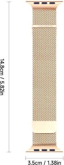 Actual product image Dux Ducis Milanese Pro Armband (41 mm, 38 mm, 40 mm, Stainless steel, Apple Watch Series 5, Apple Watch Series 4, Apple Watch SE, Apple Watch Series 8, Apple Watch Series 9, Apple Watch SE (2022/2023), Apple Watch Series 6, Apple Watch Series 3, Apple Watch Series 7)