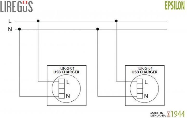 Immagine prodotto Liregus CARICABATTERIE USB ĮUK-2-01 2VT 3,4A BIANCO EPS