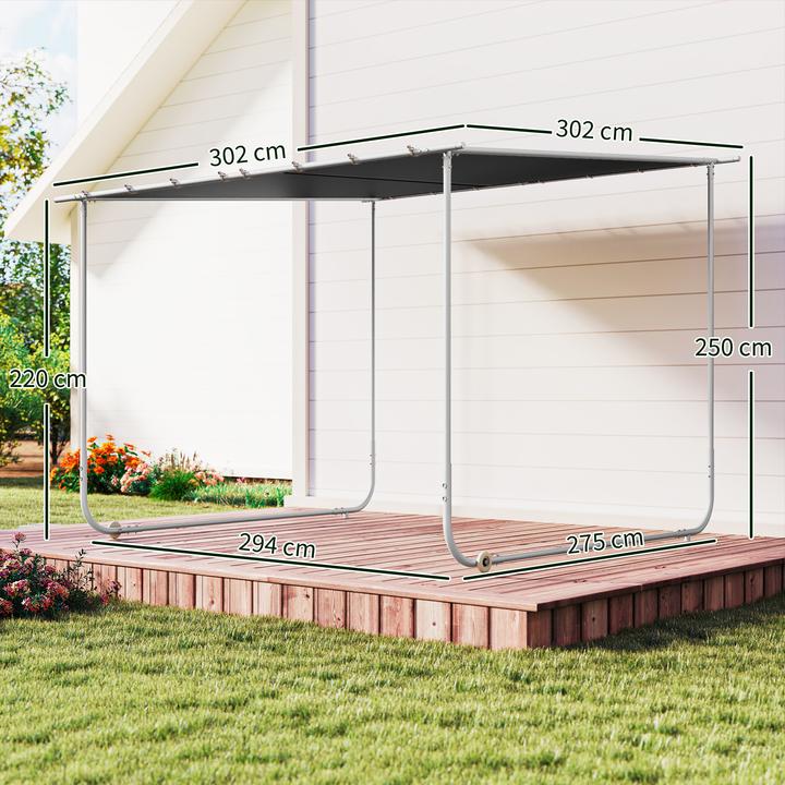 Immagine prodotto Outsunny Pergola con 4 sacchi di sabbia vuoti da riempire (302 cm, 302 cm)