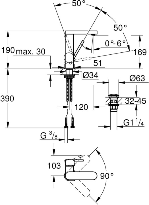Actual product image Grohe Plus single-lever basin mixer M-Size
