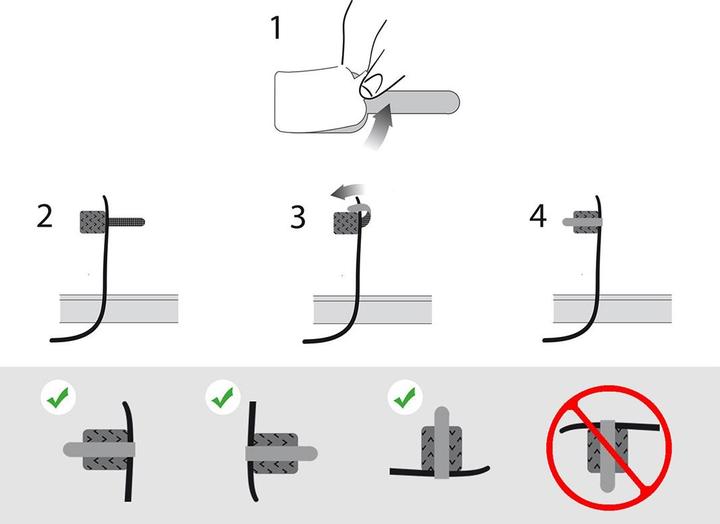 Productafbeelding Label-the-cable LTC Wandklittenband, pak van 10 stuks. (Klittenband kabelbinder, 90 mm, 10 Pcs.)