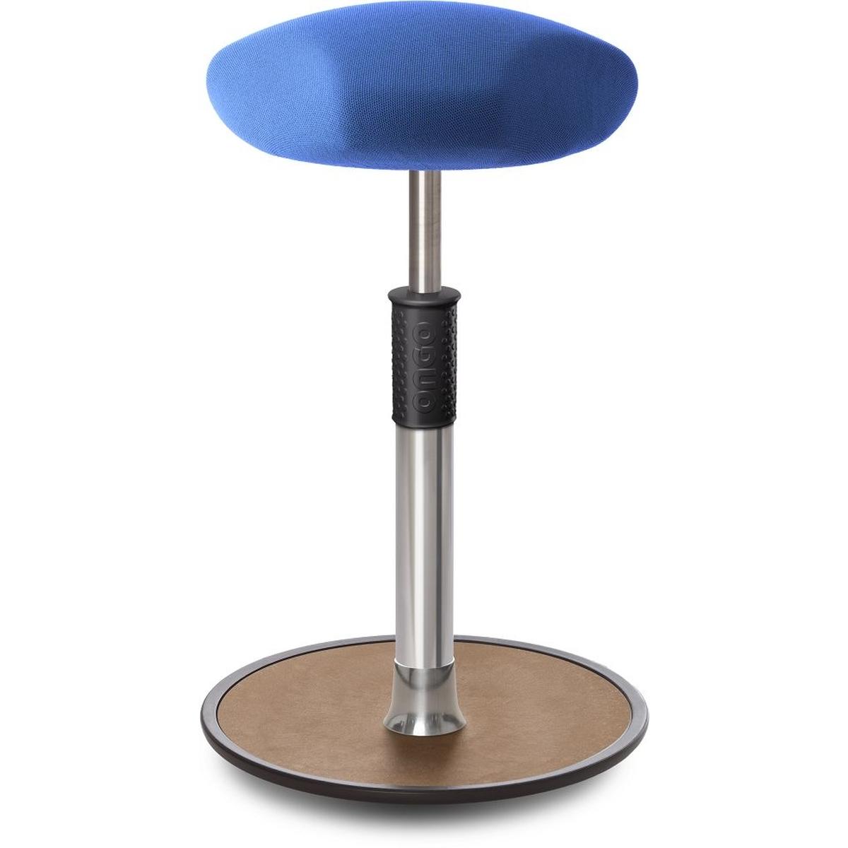 Ongo, Bürostuhl, Sitz- Stehhocker Free Tall Triangel Gestrick Blau Chrom /Natur