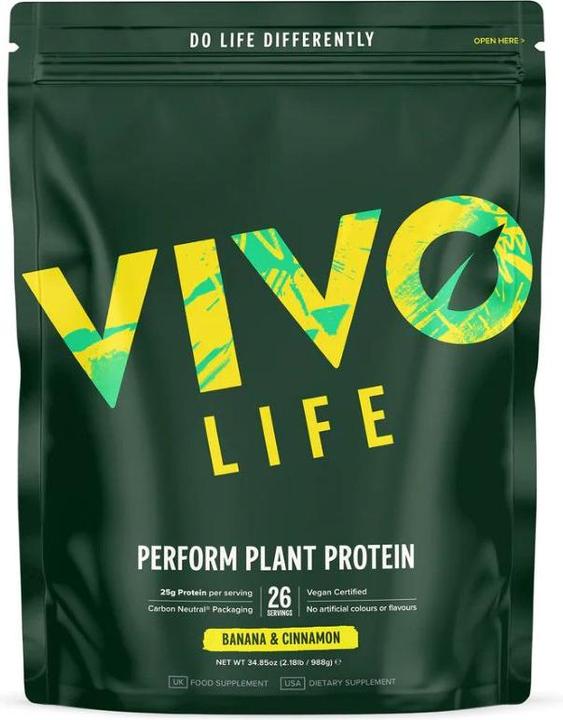Vivo Perform Raw Plant Protein & BCAA Banana & Cinnamon (Banana, Cinnamon, 988 g)