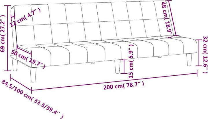 Produktbild vidaXL Schlafsofa (2-Sitzer)
