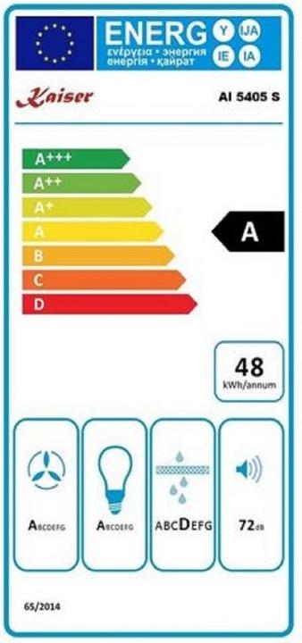Label énergétique Kaiser AI 5405 S (Hotte îlot)
