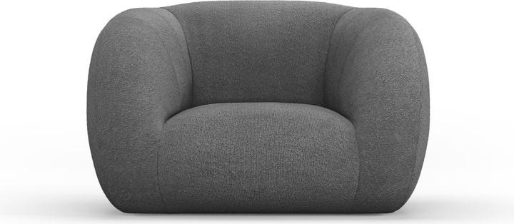 Cosmopolitan Design Bouclé Fauteuil, "Essen", 1 Place, Gris Foncé, 130x95x86 Fabriqué en Europe