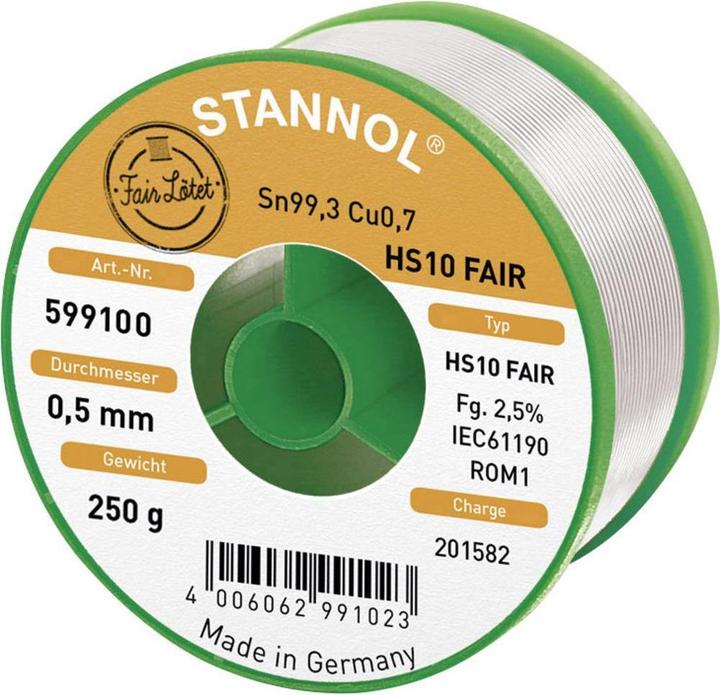 Stannol Solder lead free coil HS10-Fair Sn99.3 (Solder)