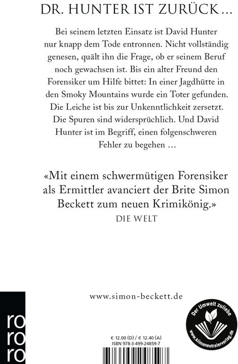 Produktbild Leichenblässe (Deutsch, Simon Beckett, 2010)