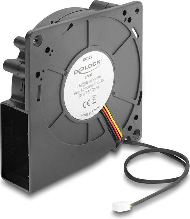 Produktbild Delock Radiallüfter / Lüftergebläse 12 V DC 120 x 120 x 33 mm mit 3-Pin Lüfteranschluss, schwarz (120 mm)