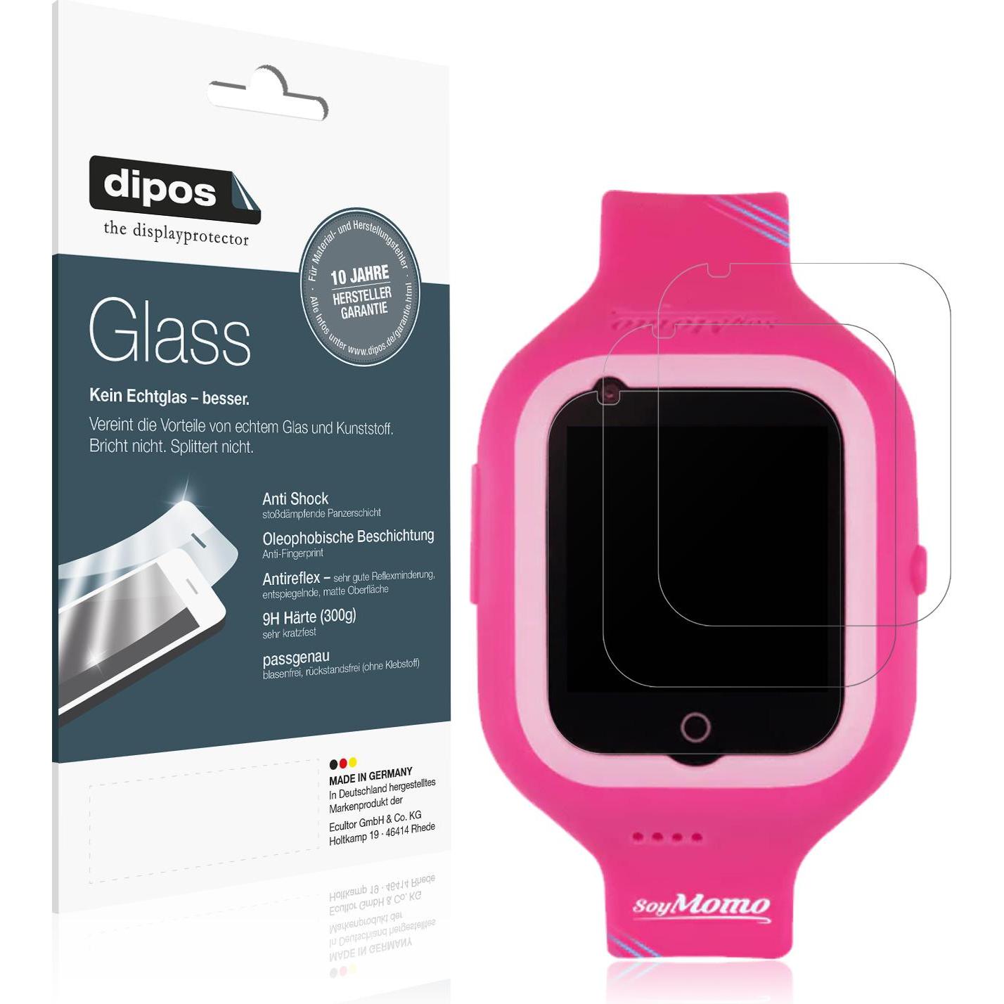 Dipos Anti-Shock Displayschutz Matt 9H, Smartwatch Schutzfolie, Transparent