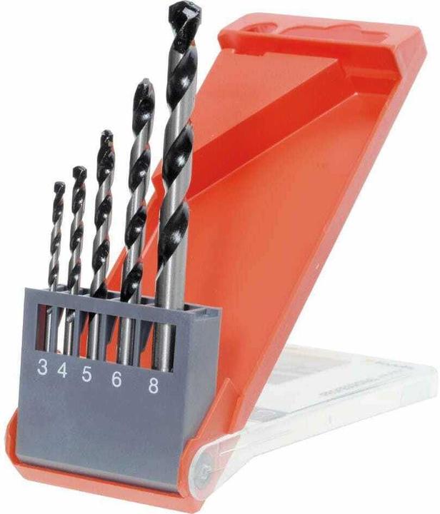 Actual product image kwb Rocker concrete and masonry drill set 5 pcs. (3 mm, 4 mm, 5 mm, 6 mm, 8 mm)