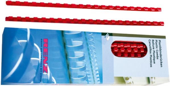 Produktbild Renz Plastik-Binderücken A4 25 Stk. - Ring Ø 28 mm, rot