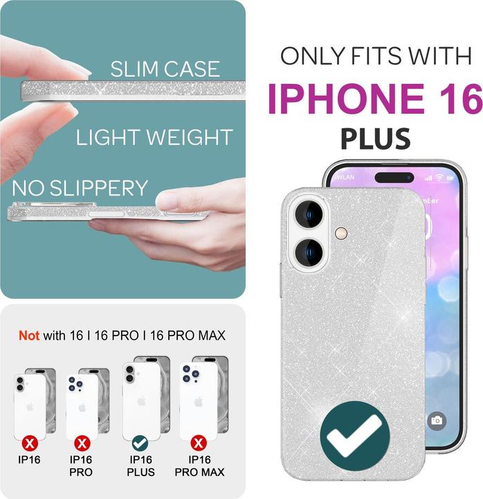 Image du produit Nalia Étui hybride pailleté (Apple iPhone 16 Plus)