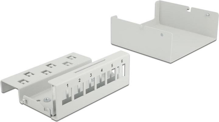 Produktbild Delock Keystone Patchpanel 6 Port grau