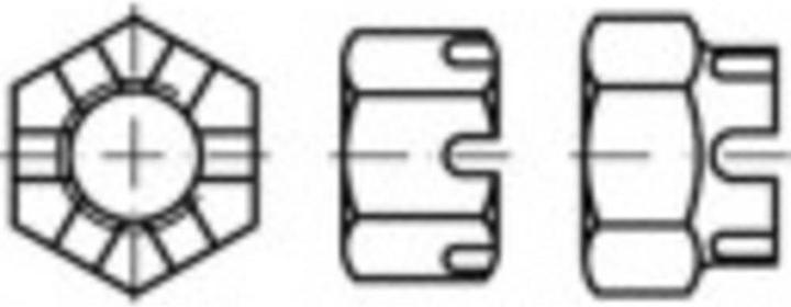 Image du produit Toolcraft écrous crénelés M8 DIN 935 acier (M8)