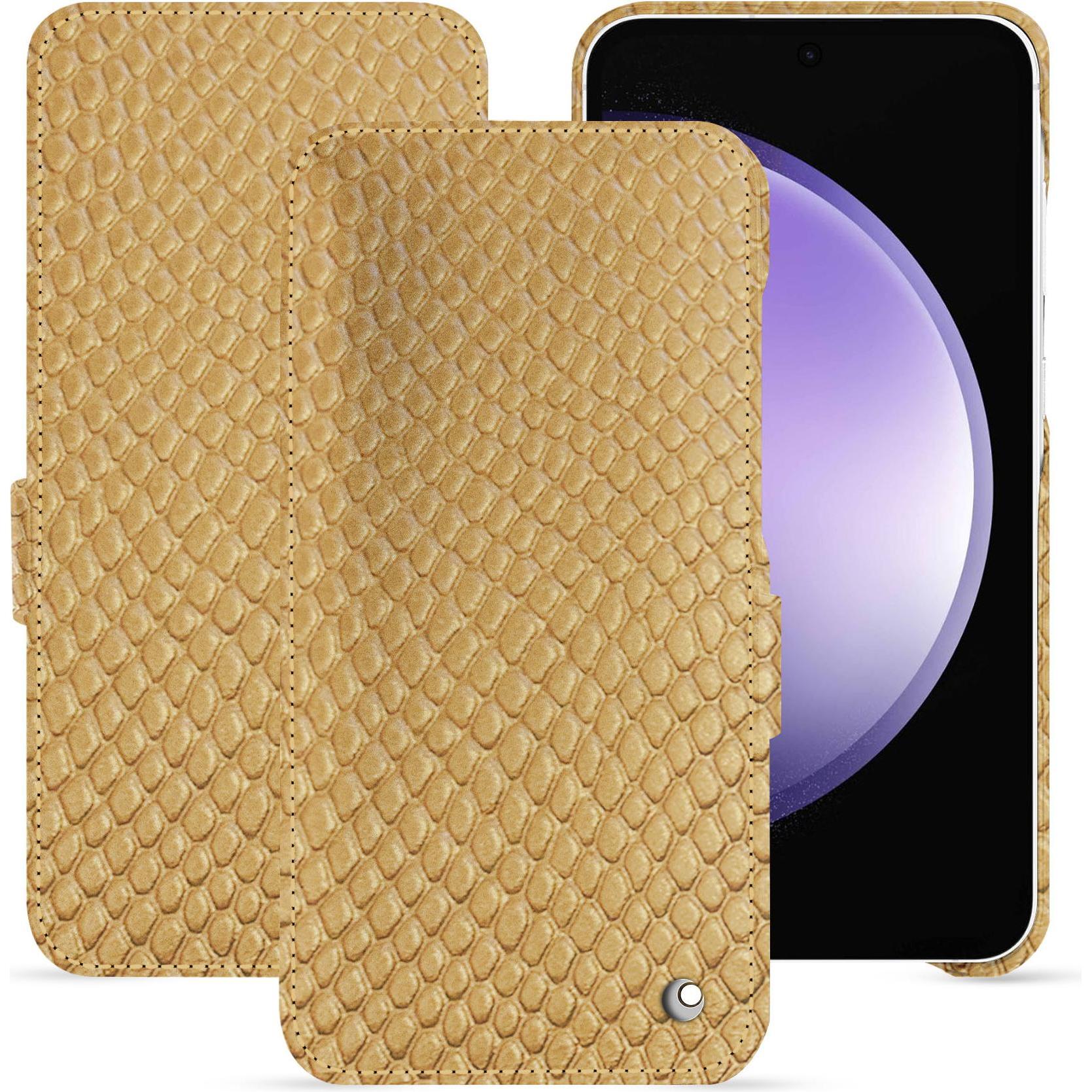 Noreve Lederschutzhülle horizontal (Samsung Galaxy S23 FE), Smartphone Hülle, Beige