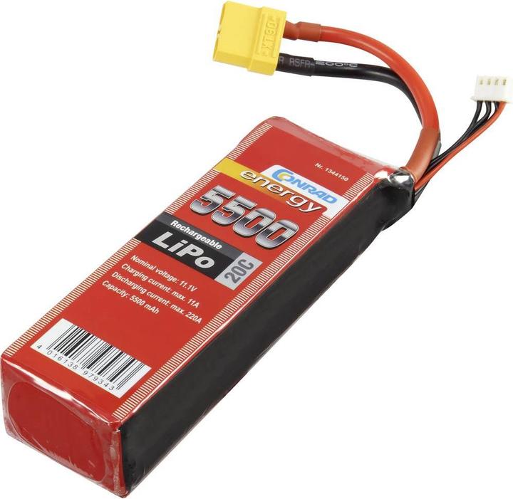 Produktbild Conrad energy Modellbau-Akkupack (LiPo) 11.1 (11.10 V, 5500 mAh)