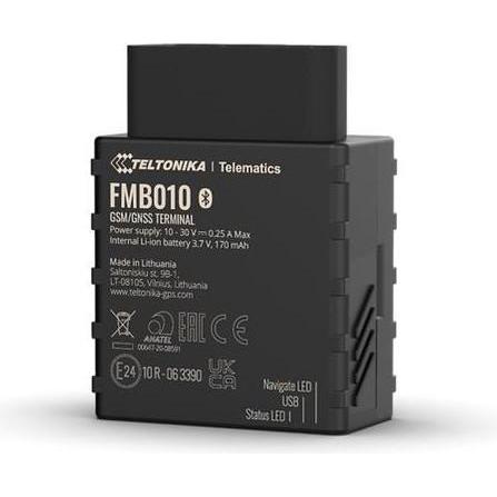 Teltonika, Accessori per navigatore GPS, 2G OBD2 Plug-&-Play-Tracker mit Pufferbatterie und Unfallanalyse