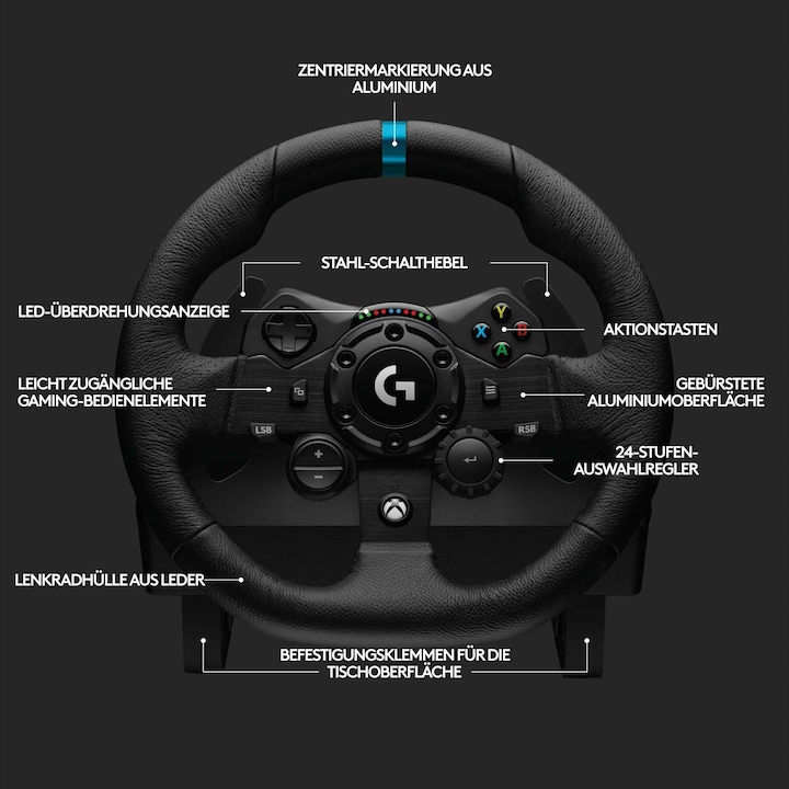 Produktbild Logitech G G923 Trueforce for PC and Xbox (PC, Xbox One X, Xbox Series X, Xbox One S, Xbox Series S)
