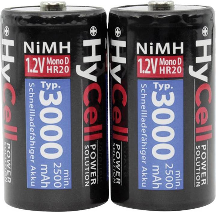 Actual product image HyCell Mono (D) battery NiMH HR20 3000 m (2 pcs., D, 3000 mAh)