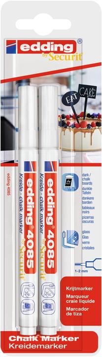 Edding Pennarello a gesso (Bianco, 2 mm, 2 x)