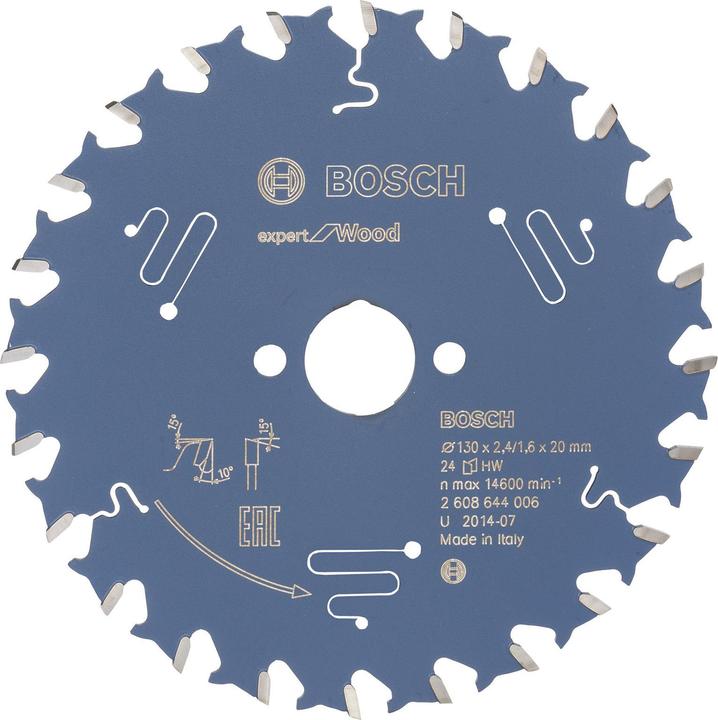 Produktbild Bosch Professional Zubehör Kreissägeblatt Expert for Wood, 130 x 20 x 2,4 mm, 24