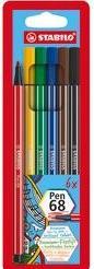 Productafbeelding STABILO Pen 68 Premium viltstift (Rood, Zwart, Groen, Blauw, Bruin, Geel, Turkoois, 6 x)