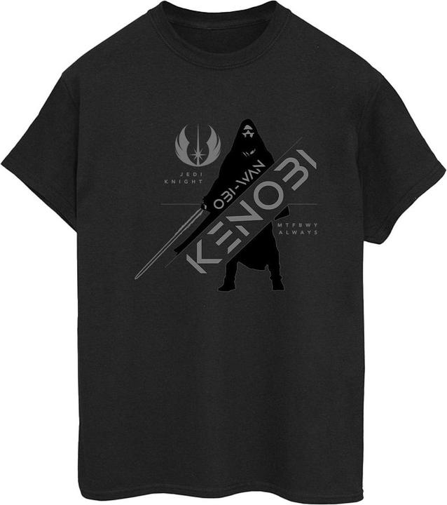 Actual product image Star Wars Womens/Ladies Obi-Wan Kenobi Jedi Knight Cotton Boyfriend T-Shirt (XL)