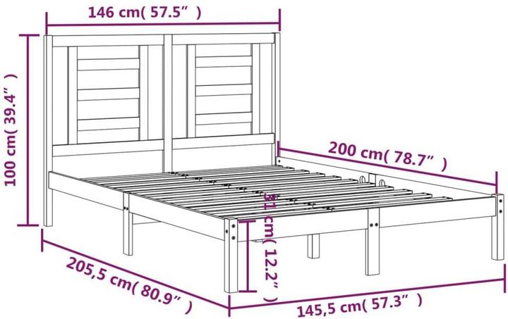 Image du produit vidaXL Bettrahmen (140 x 200 cm)
