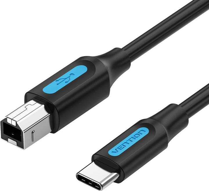 Produktbild Vention USB 2.0 C Male to B Male 2A Cable 2M Black (2 m, USB 2.0)