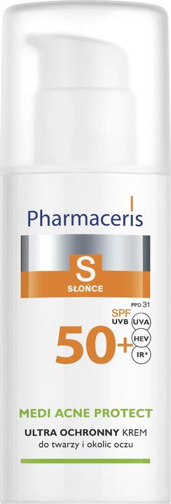 Pharmaceris S Sonnenschutz für fettige Mischhaut MEDI ACNE PROTECT SPF 50+ 50ml (Sonnencreme Gesicht, SPF 50+, 50 ml, 50 g)