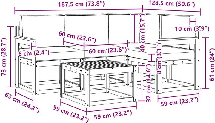 Produktbild vidaXL Outdoor-Sofa