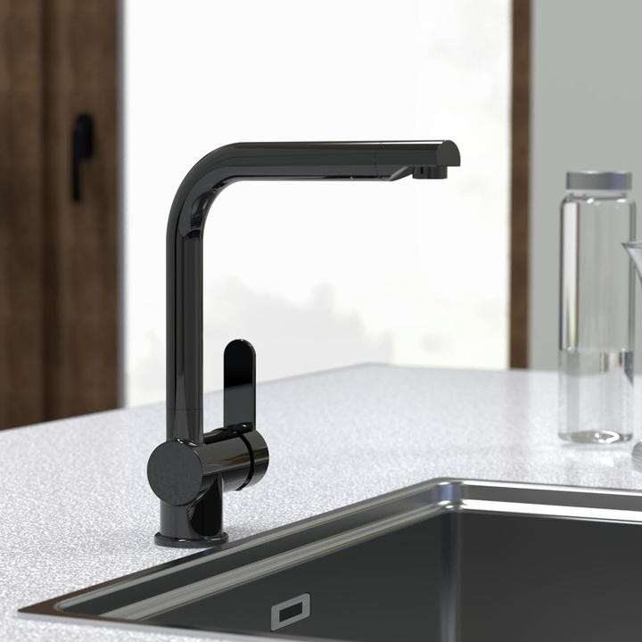 Actual product image Schütte Kitchen tap RIO Sink mixer tap Graphite high gloss Swivelling 79836
