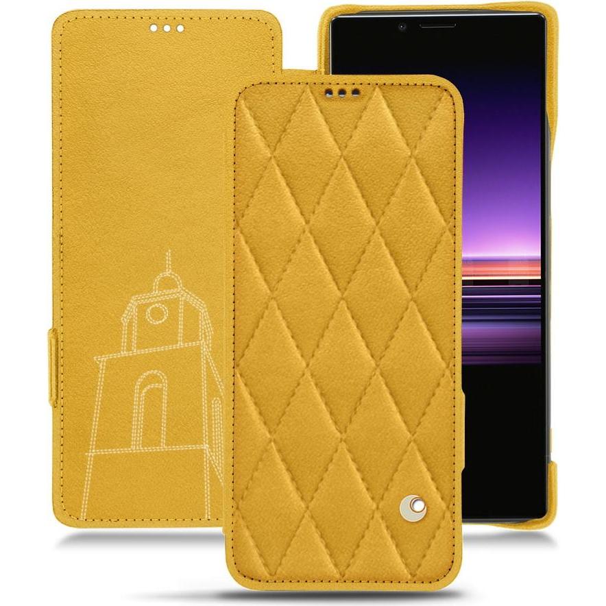 Noreve Lederschutzhülle horizontal (Sony Xperia 1), Smartphone Hülle, Orange