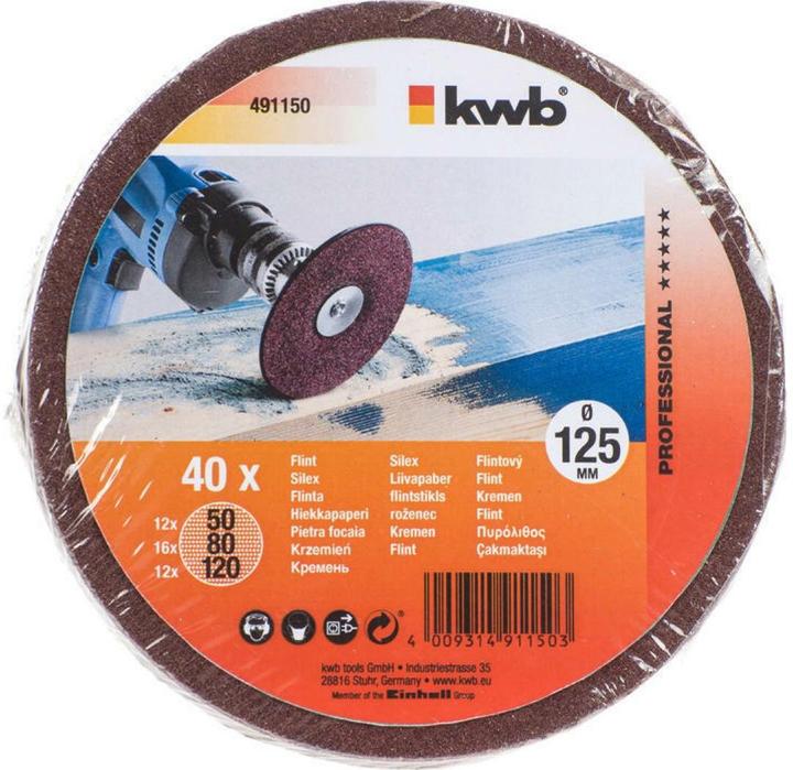 Produktbild kwb Schleifscheiben Sparpack Flint 125 (50)