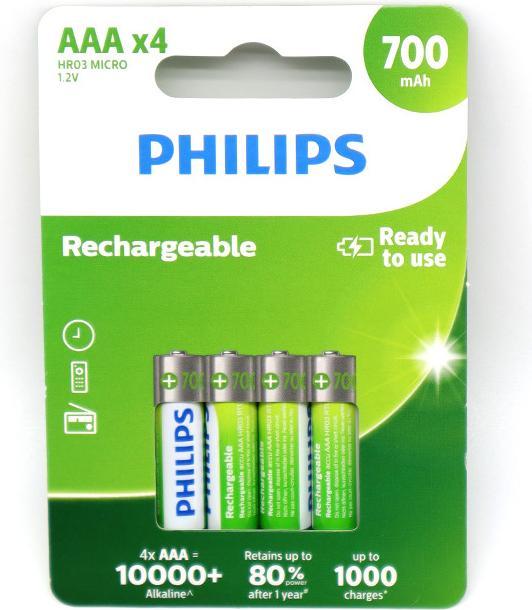Image du produit Philips Rechargeable (4 pcs, AAA, 700 mAh)