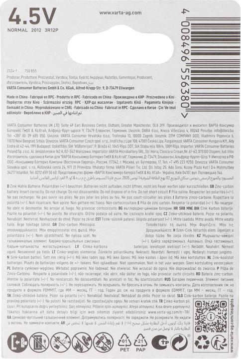 Immagine prodotto Varta Superlife (1 pz., 3R12, 2700 mAh)