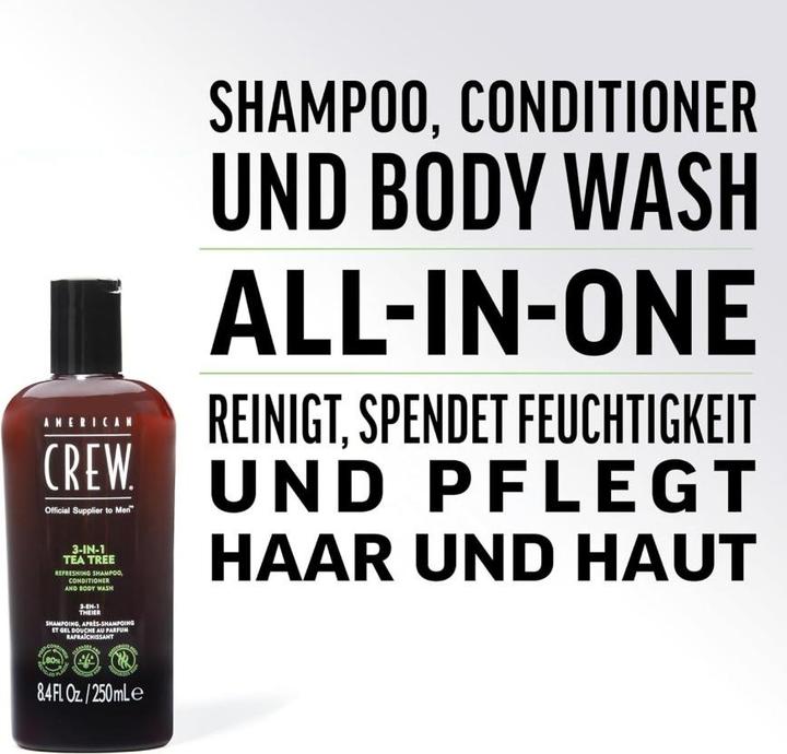 Produktbild American Crew 3-IN-1 Tea Tree (1000 ml, Flüssiges Shampoo)