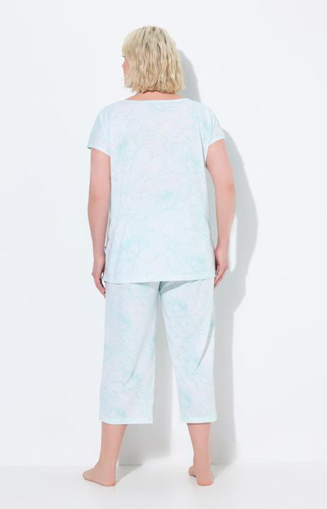 Produktbild Ulla Popken Pyjama, Blüten, oversized, Rundhals, 7/8-Hose (42, 44)
