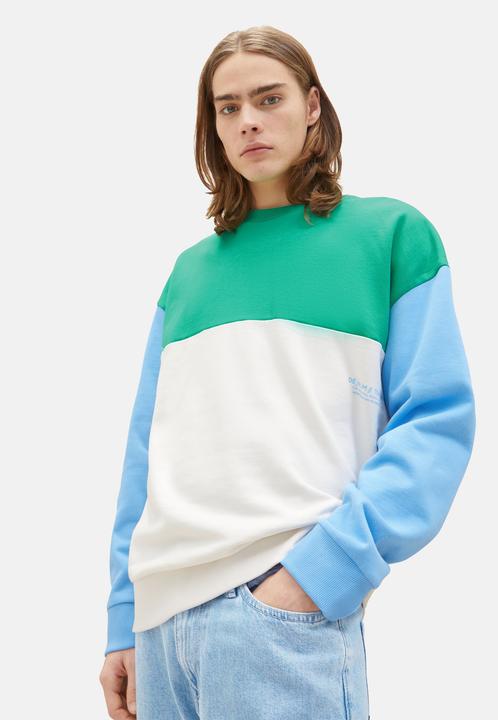 Produktbild Tom Tailor Sweatshirt Pullover ohne Kapuze mit Color-Block (XL)
