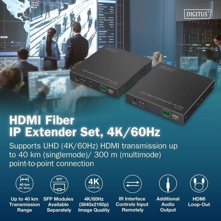 Actual product image Digitus HDMI Fiber IP Extender Set, 4K/60Hz (Extender)