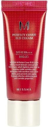 Actual product image Missha M Perfect Cover BB Cream SPF42 Pa+++, No.13 Bright Beige 20ml (Bright beige)