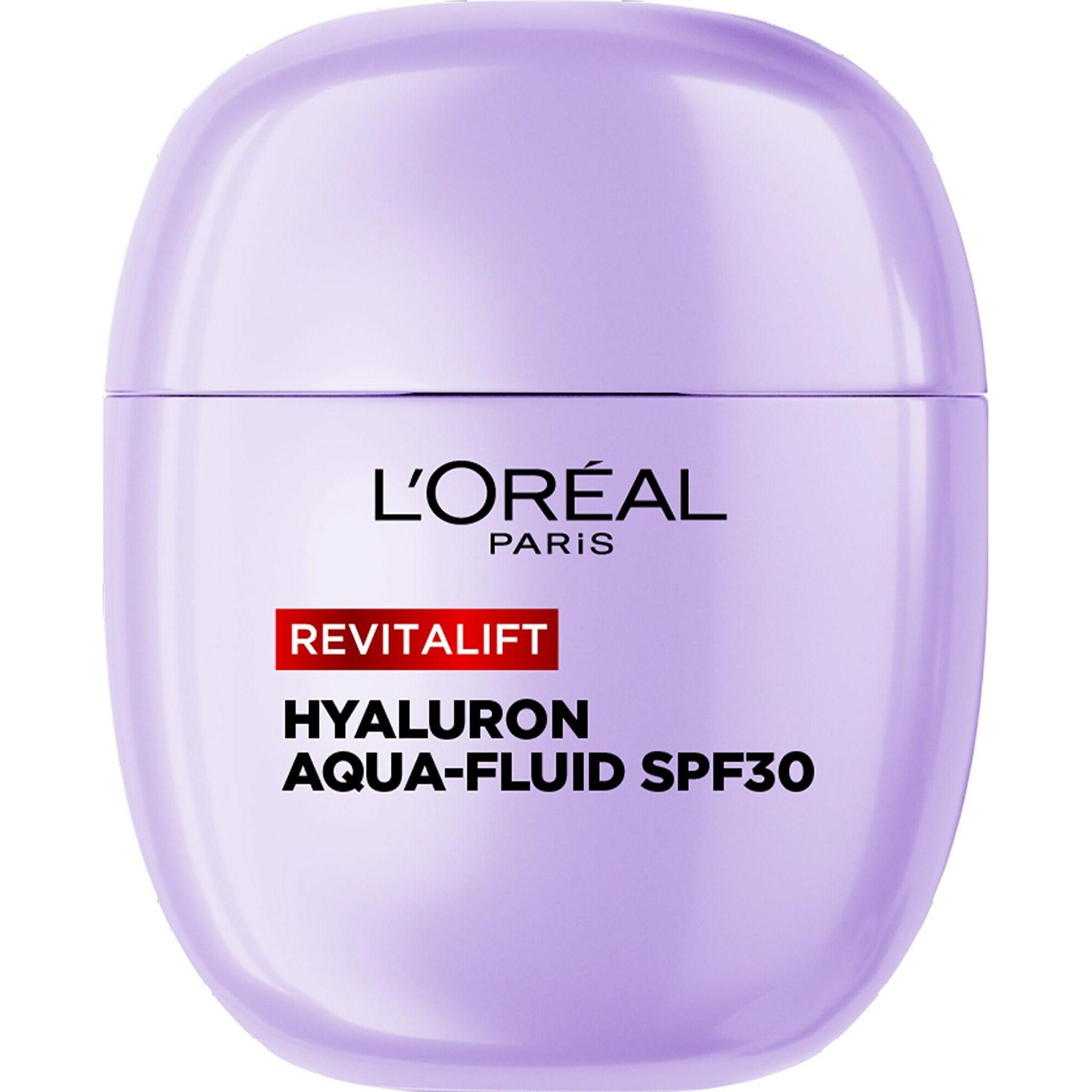 L'Oréal Paris, Crema viso, Hautfluid SPF 30 Hyaluron Aqua Fluid 40 ml (40 ml, Crema da giorno, SPF 30)