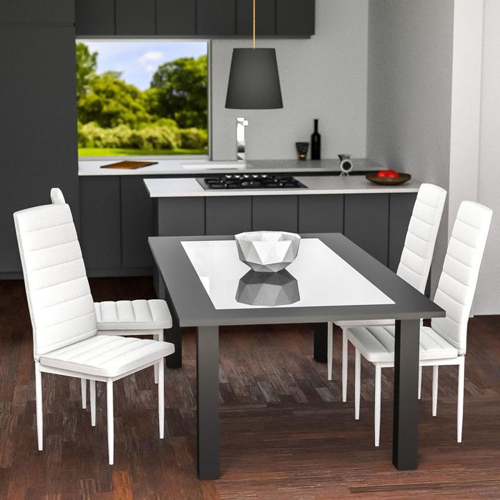 Produktbild tectake 4x Esszimmerstuhl