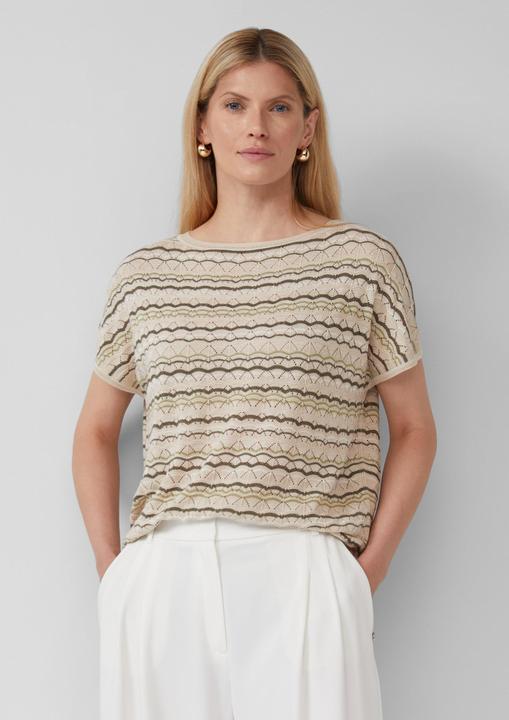 Produktbild s.Oliver Strickpullunder Stricktop im Relaxed Fit mit Ajourmuster und Glitzergarn (L)